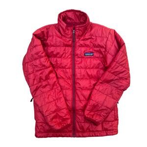 Kids' Nano Puff Brick Quilt Jacket Full-Zip Puffer Coat Size M Red